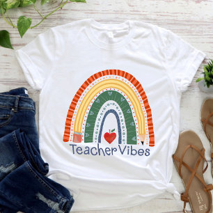 Cute Teacher Vibes Rainbow Inspirivity T-Shirt