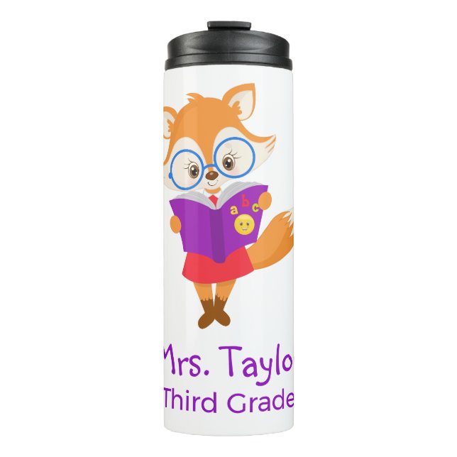 Cute Teacher's Gift with Fox Thermal Tumbler (Front)