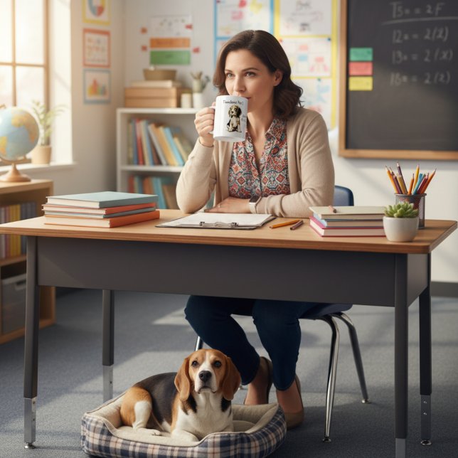 Cute Teacher's Pet Beagle personalize Coffee Mug (Creator Uploaded)