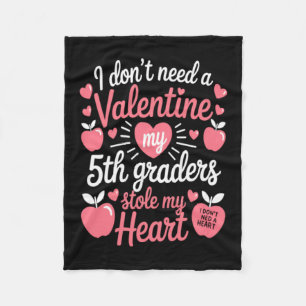 Cute Teachers Valentines Day Fleece Blanket