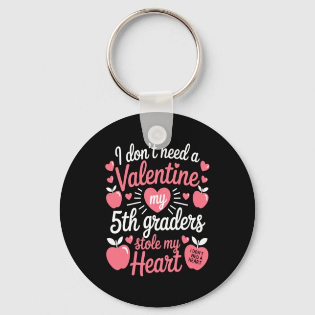 Cute Teachers Valentines Day Keychain (Front)