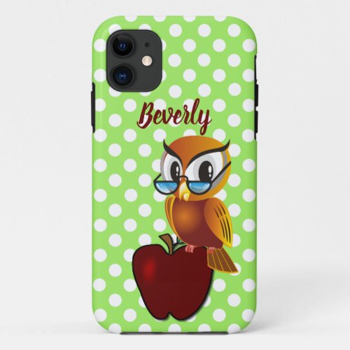 Cute Teachers Wise Owl  iPhone 11 Case