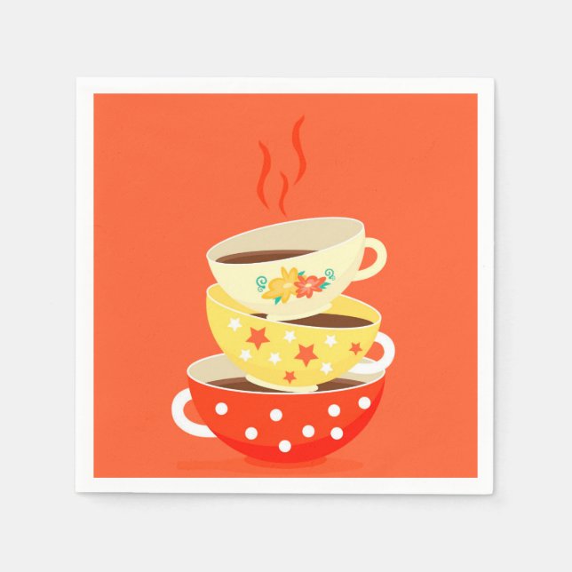 Cute teacup afternoon tea party napkins (Front)