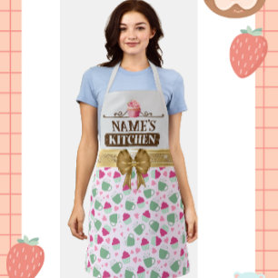 Cute Teacup and Cupcake in a Pretty Pattern Apron