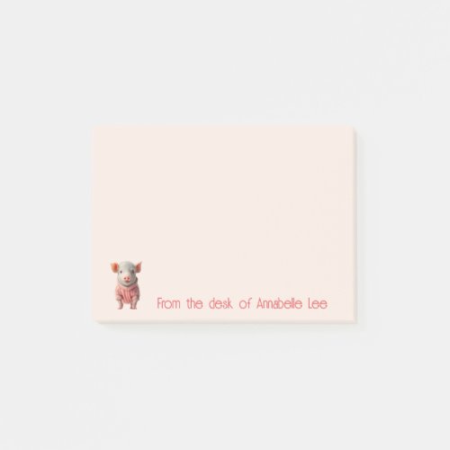 Cute Teacup Piggy Personalize Post_it Notes