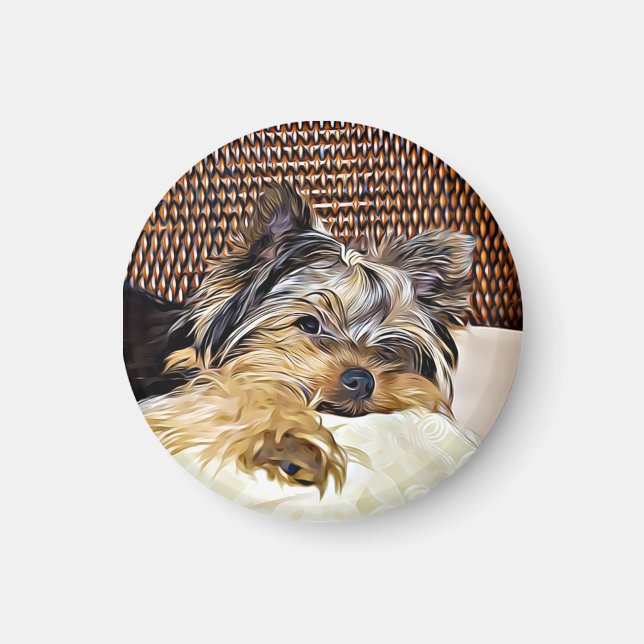 Cute Teacup Yorkie Yorkshire Terrier Digital Art   Magnet (Front)