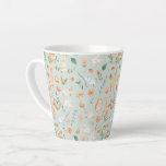 Cute Teal Baby Animal Pastel Pattern Latte Mug