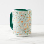 Cute Teal Baby Animal Pastel Pattern Mug