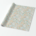 Cute Teal Baby Animal Pastel Pattern Wrapping Paper