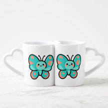 Cute Teal Butterfly Kawaii Art