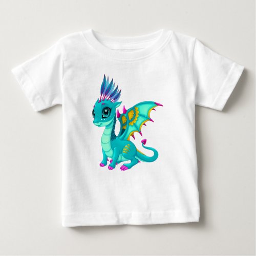 Cute Teal Dragon Baby T_Shirt