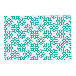 Cute Teal floral Pattern Placemat