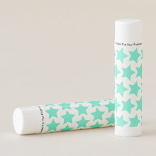 Cute Teal Green Stars Pattern Lip Balm