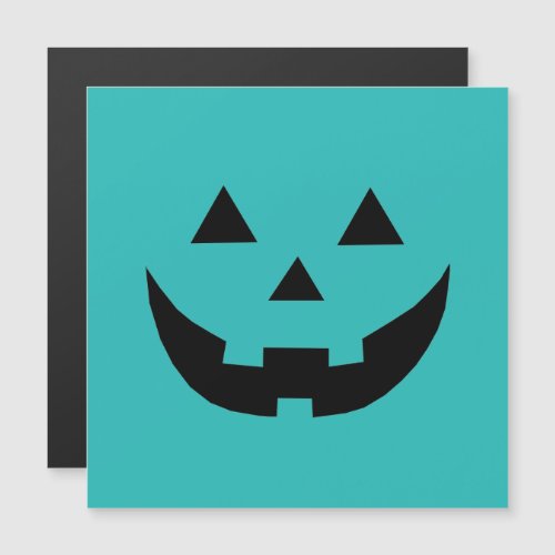 Cute teal jack o lantern funny Halloween Magnetic Invitation
