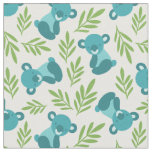 Cute Teal Koala Bear Pattern Fabric