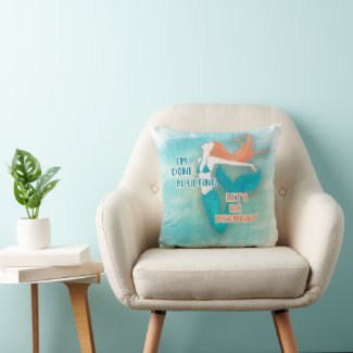 Cute Teal Orange Done Adulting Let's Be Mermaids  