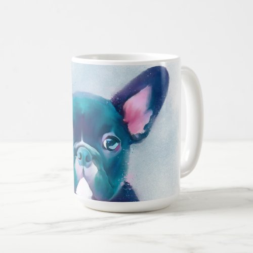 Cute Teal Pink French Bulldog Design Coffee Mug