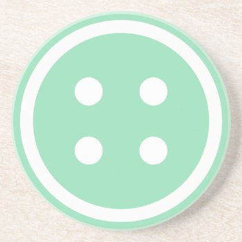 Cute Teal Sewing Button Drink Coaster by imaginarystory at Zazzle