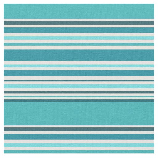 Cute Teal Striped Fabric Zazzle