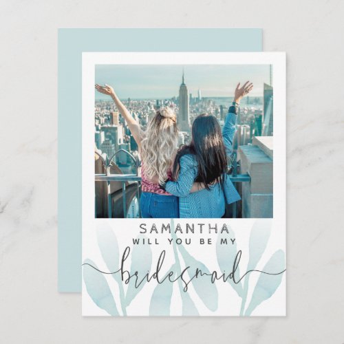 Cute Teal Will You Be My Bridesmaid Photo