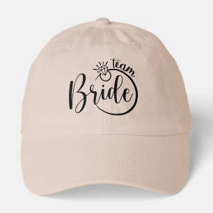 Cute team Bride word art Wedding Hat