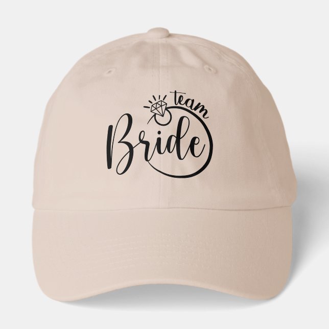 Cute team Bride word art Wedding  Hat (Front)