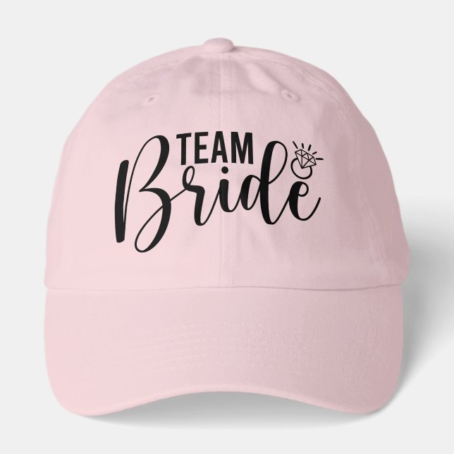 Cute team Bride word art Wedding  Hat (Front)