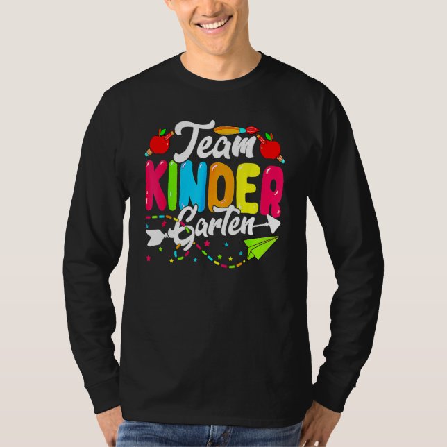 Cute Team Kindergarten Happy Back To School Teache T-Shirt (Front)
