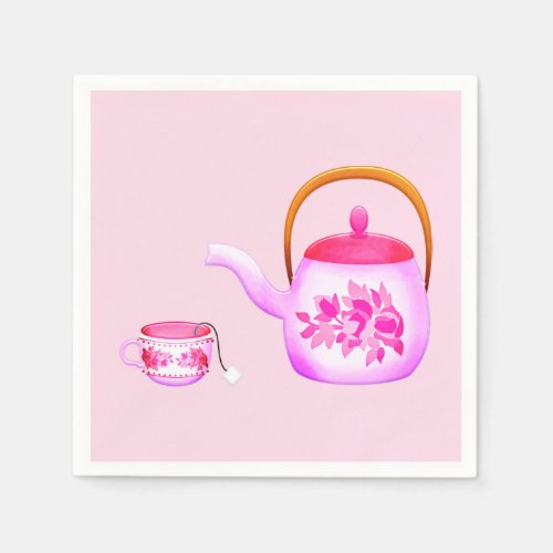 Cute teapot tea party napkins