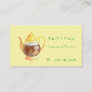 Cute Teapot with Lemons Tea Room Business Card