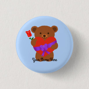 Cute Teddy Bear #1 Button