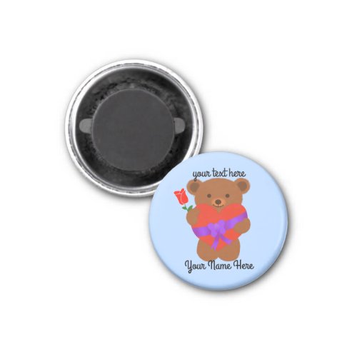 Cute Teddy Bear 1 Round Magnet