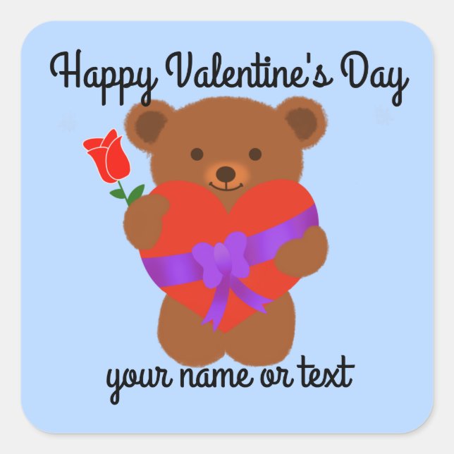 Cute Teddy Bear #1 Stickers (Front)