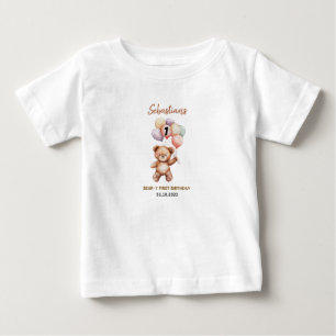 Cute Teddy Bear 1st Birthday   Sweet Bear  Baby T-Shirt