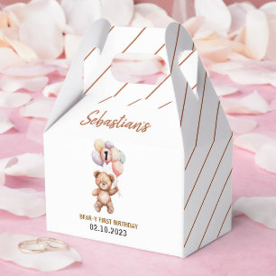 Cute Teddy Bear 1st Birthday   Sweet Bear  Favor Boxes