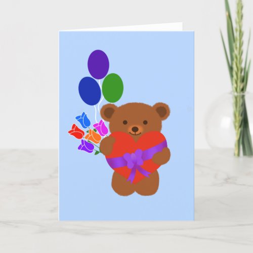 Cute Teddy Bear 3 Card