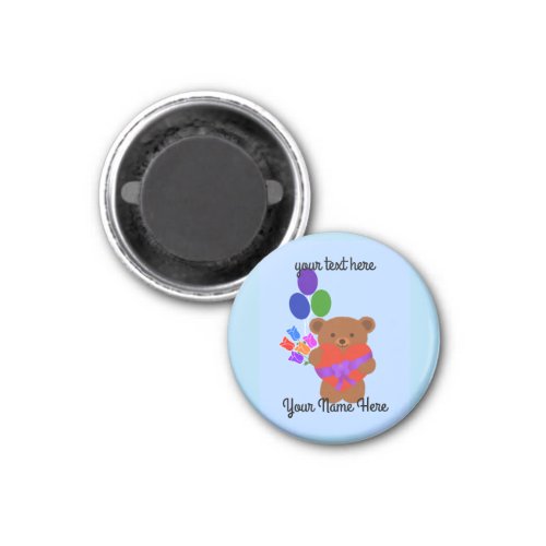 Cute Teddy Bear 3 Round Magnet