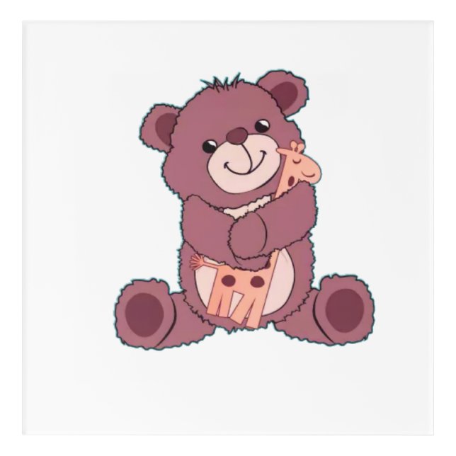 Cute Teddy Bear Acrylic Print (Front)
