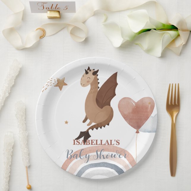 Cute teddy bear African american boys baby shower Paper Plates (Wedding)