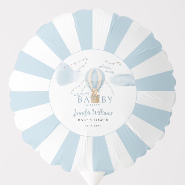 Cute teddy bear air balloon baby shower balloon (Front)