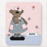 Cute Teddy Bear Angel Custom Mouse Pad For Nurse at Zazzle
