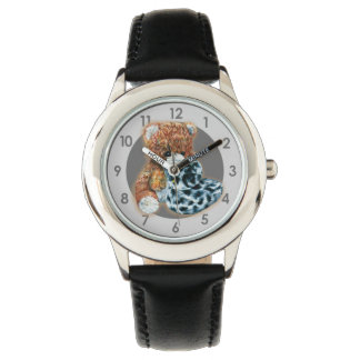 Cute teddy bear art soft toy kids watch