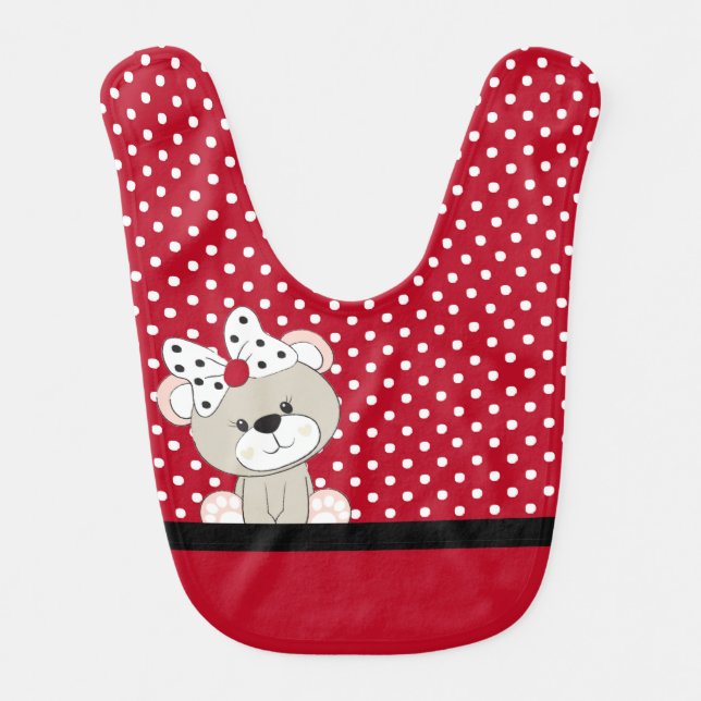 cute teddy bear baby bib (Front)