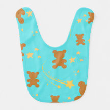 Cute Teddy Bear Baby Bib With Stars