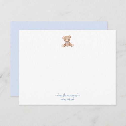 Cute Teddy Bear Baby boy Thank You card