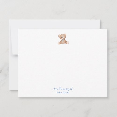 Cute Teddy Bear Baby boy Thank You card