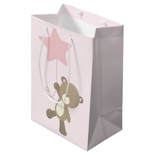 Cute Teddy Bear Baby Medium Gift Bag (Front Angled)