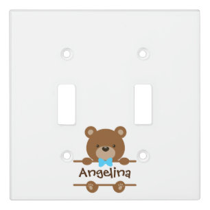 Cute Teddy Bear Baby Nursery Light Switch Cover