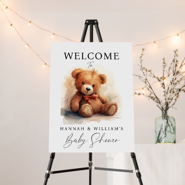 Cute Teddy Bear Baby Shoer Welcome Foam Board (In Situ (Stand))