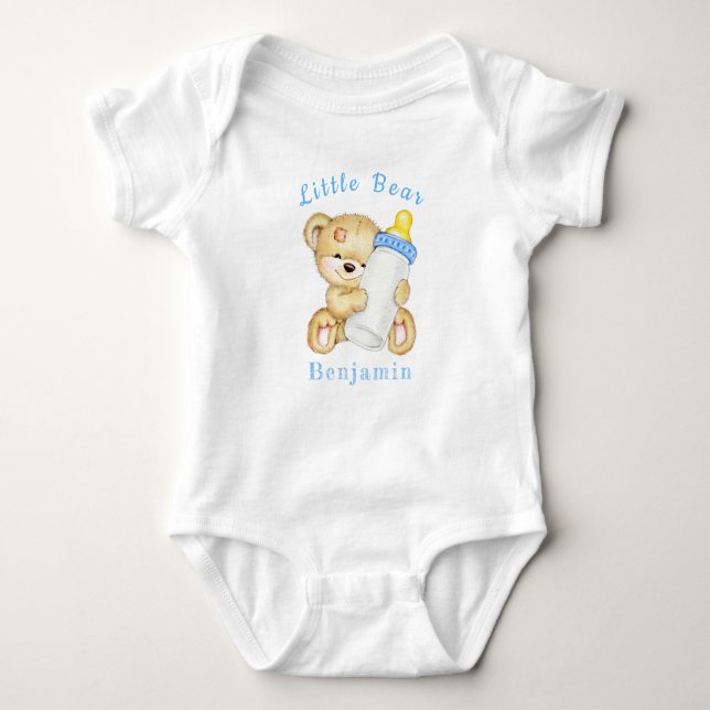 Cute Teddy Bear Baby Shower  Baby Bodysuit (Front)